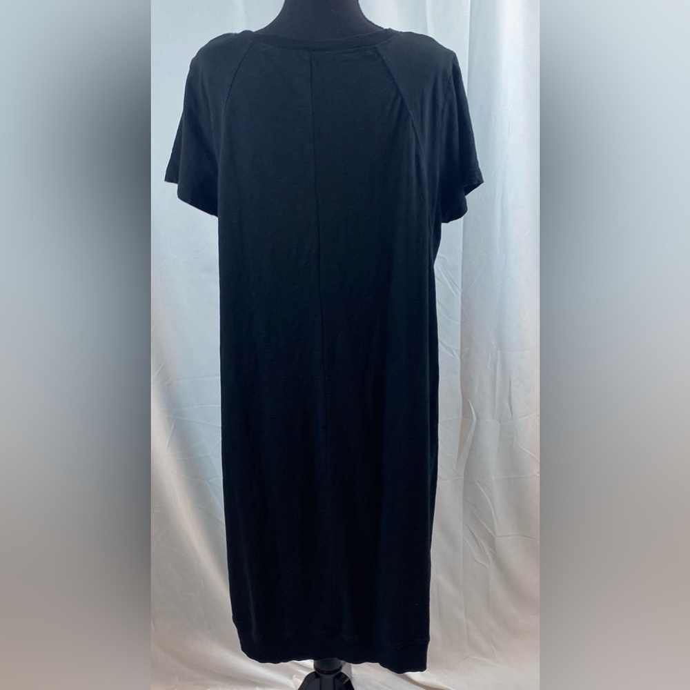 J. Jill Black Sheath Midi Dress Scoop Neck Short Sleeve Tshirt Dress